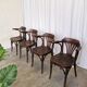Set of 4 Vintage Bentwood Dining Chair: Mid-Century Thonet Style Armchair