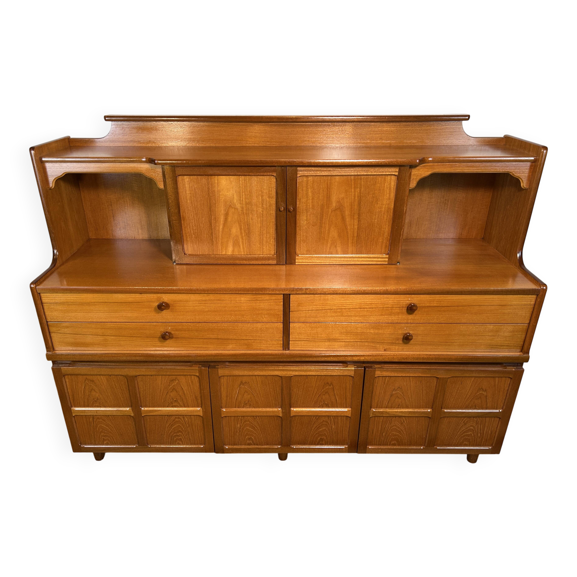 Mid-Century Retro Vintage Teak Highboard by Nathan 1960–1970  Exceptionally