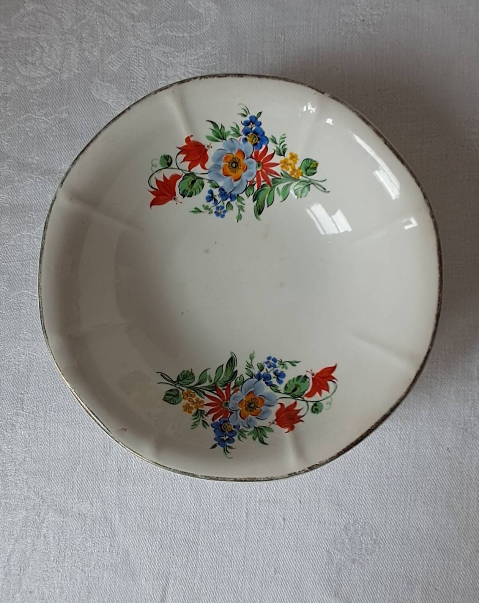 Coupelles vintage Digoin Sarreguemines. Décalcomanies de fleurs