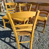 6 beech straw chairs