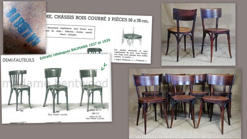 Lot 7 chairs Baumann No.129 30s
