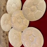 Set of 6 vintage oyster plates