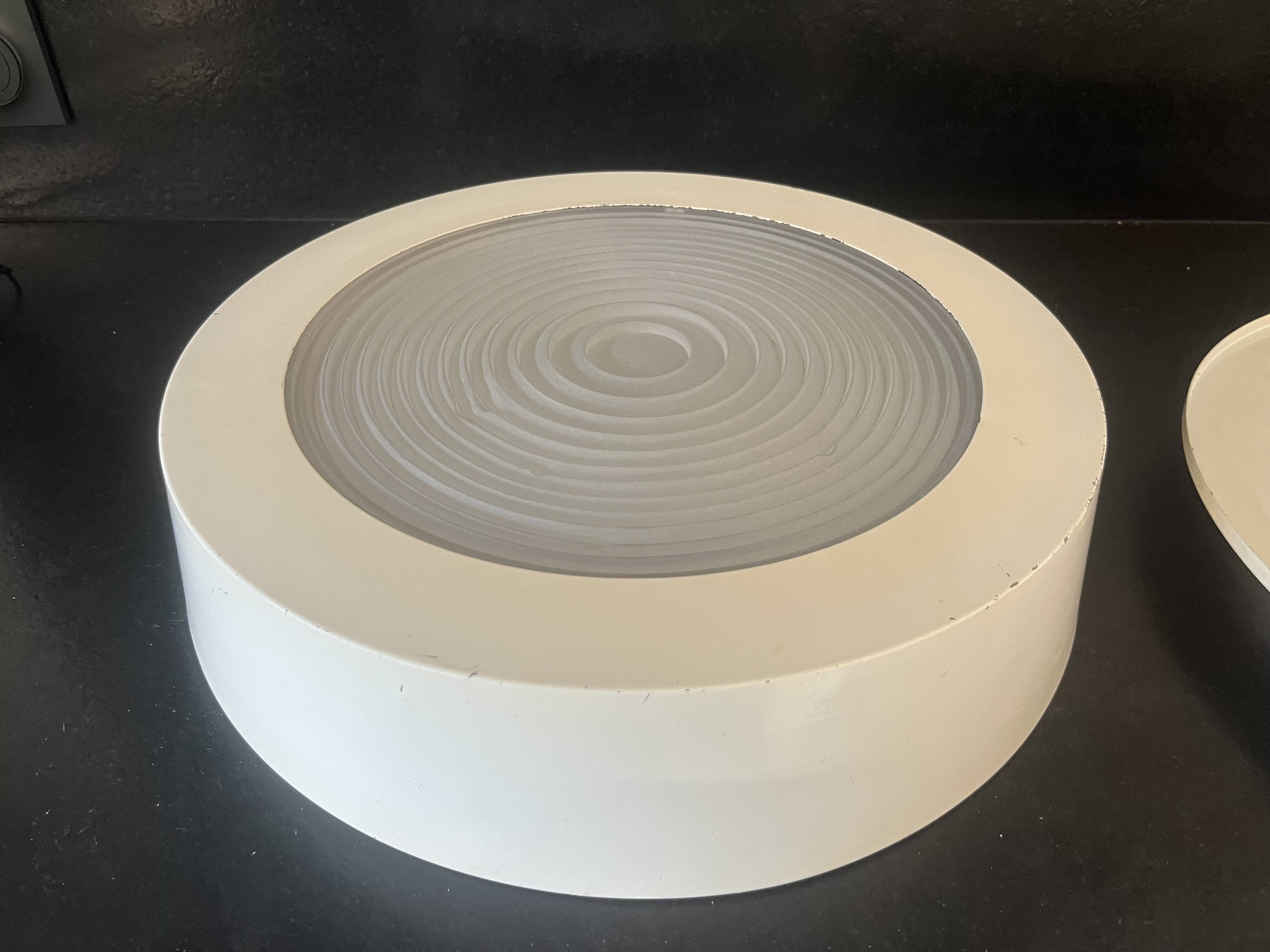 Lacquered metal Holophane ceiling light