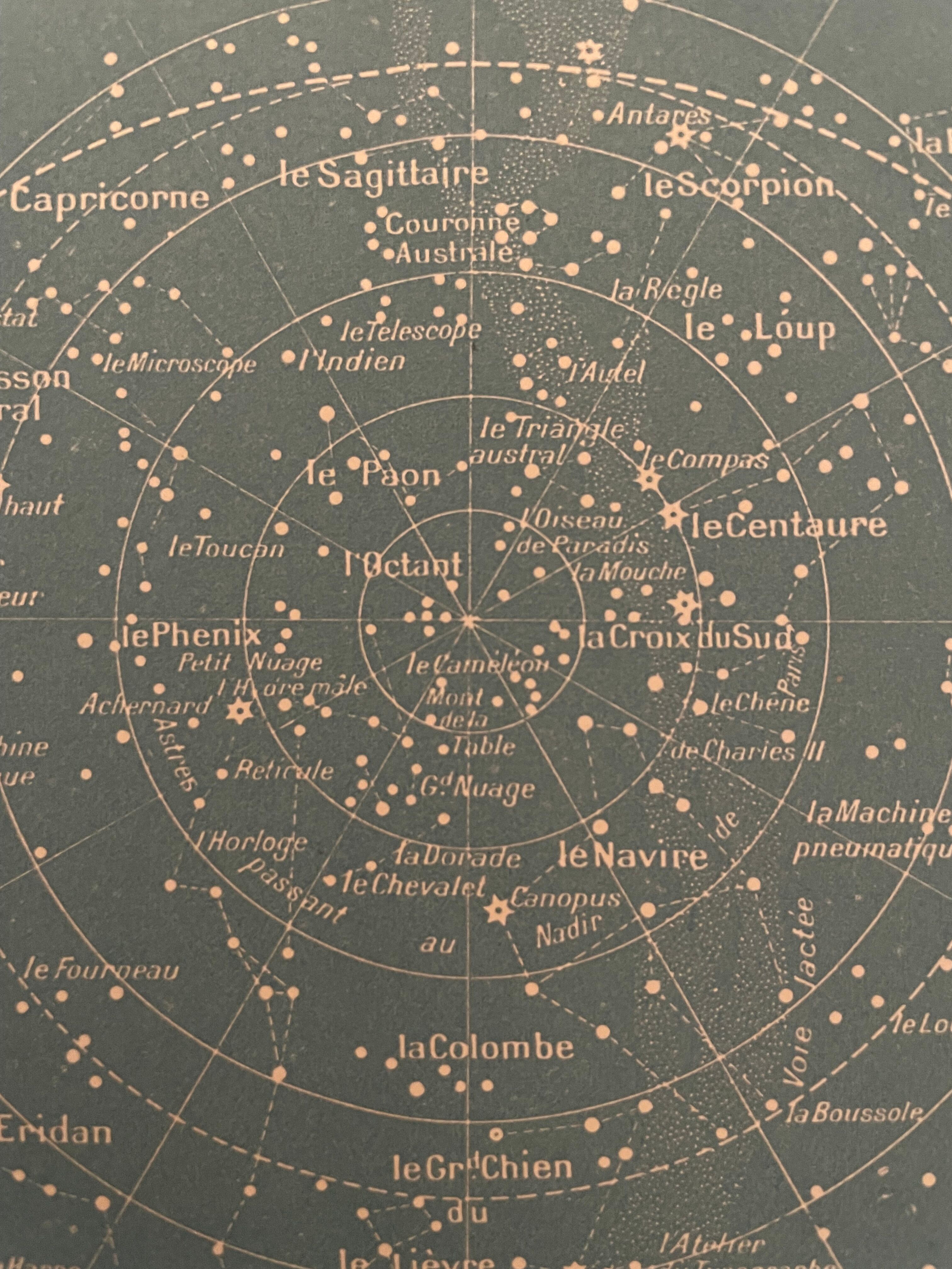 Lithograph engraving on the sky of 1897