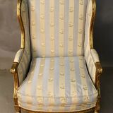 Louis xvi style winged bergère in golden wood