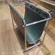 Designer leather magazine rack, 1970s