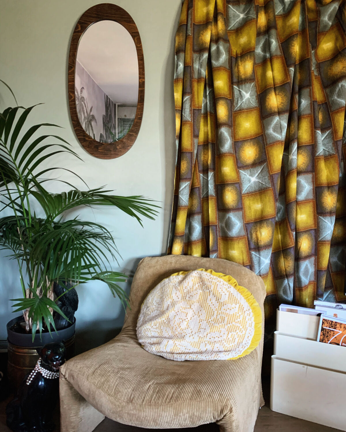 60s mirror in Italian wood