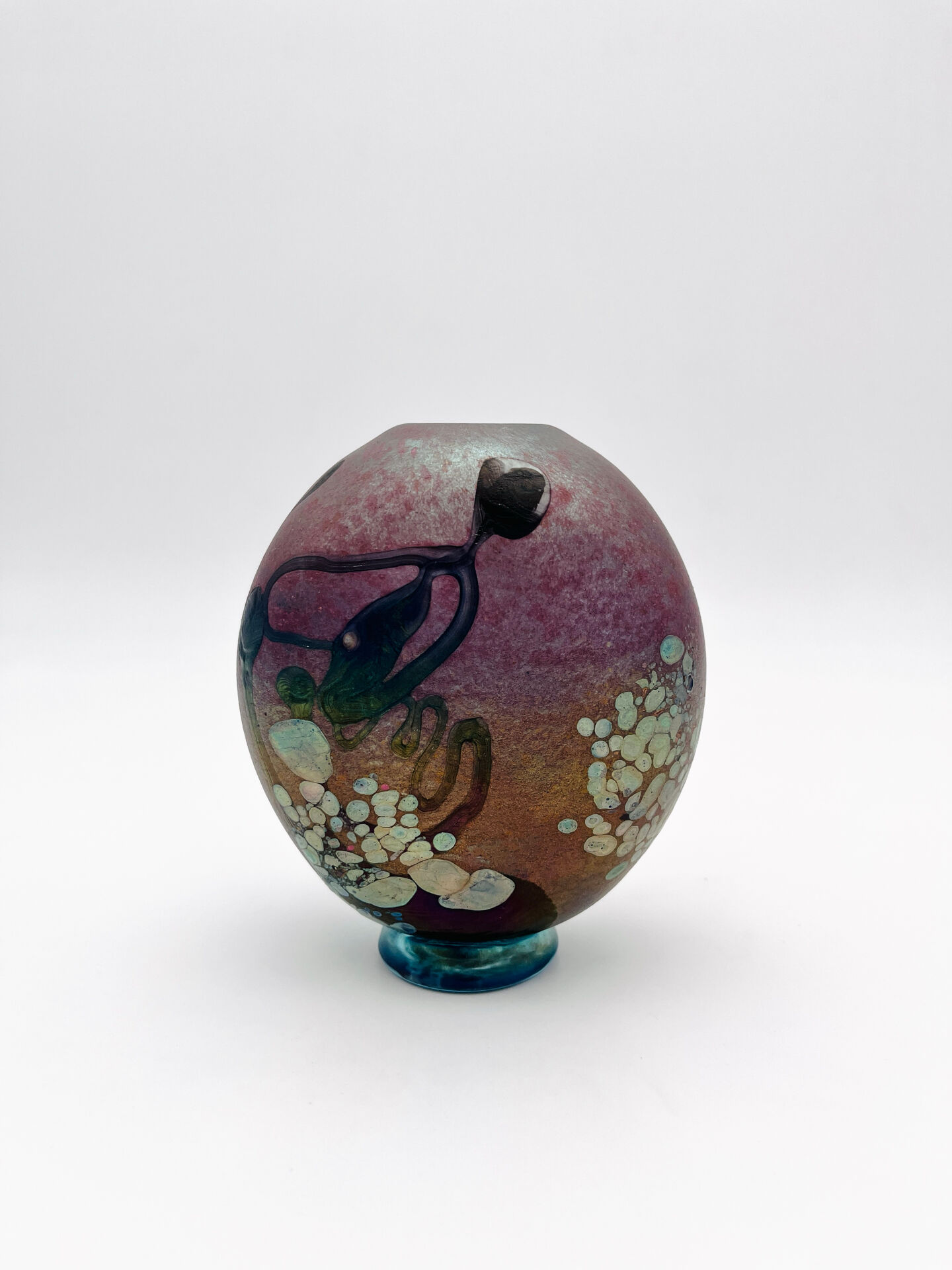 Vase Studio Glass Robert Pierini Signé Numéroté 1985 Verrerie d'Art