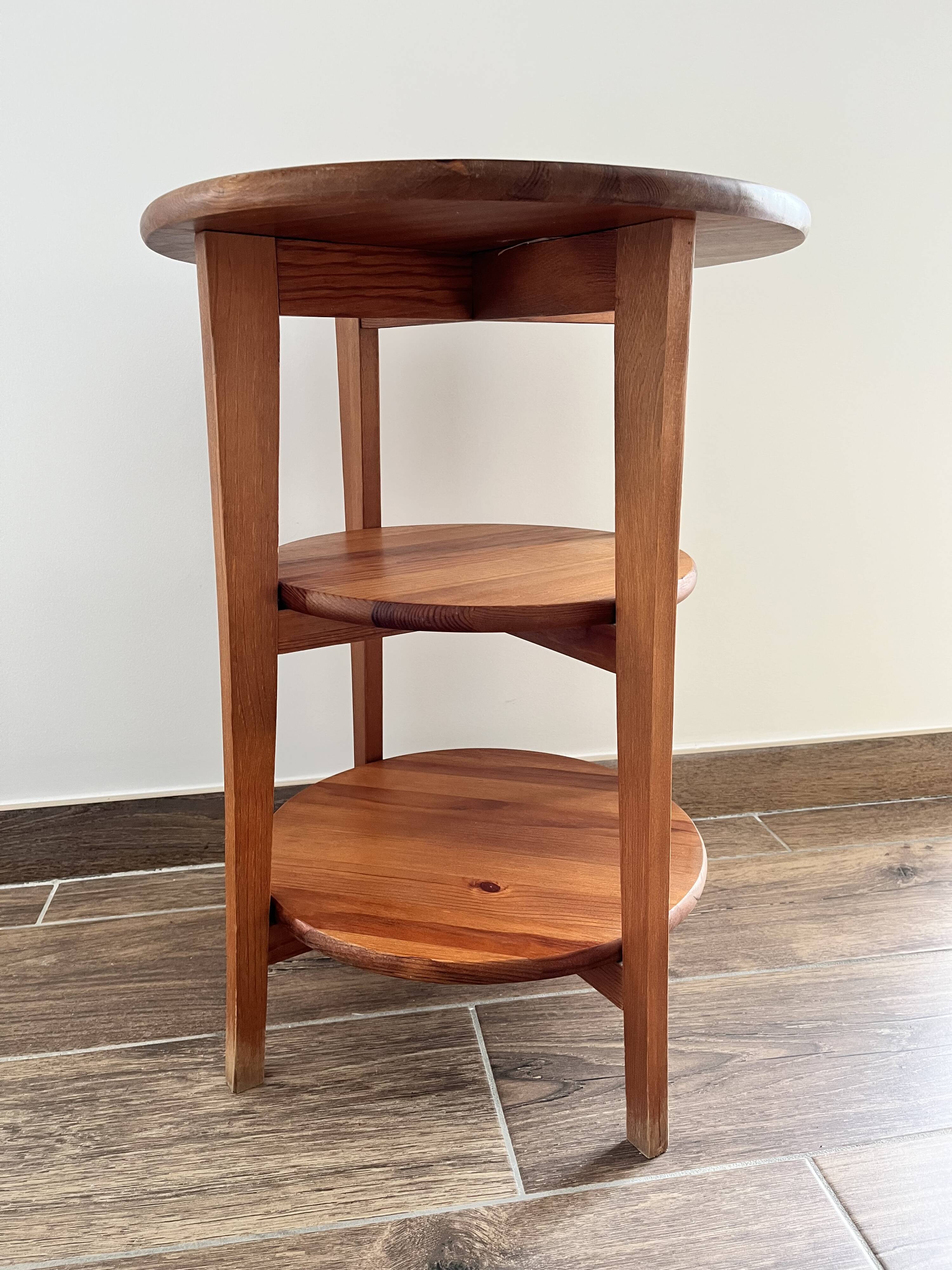 Table d'appoint vintage IKEA Olsvik en pin massif (Années 2000)