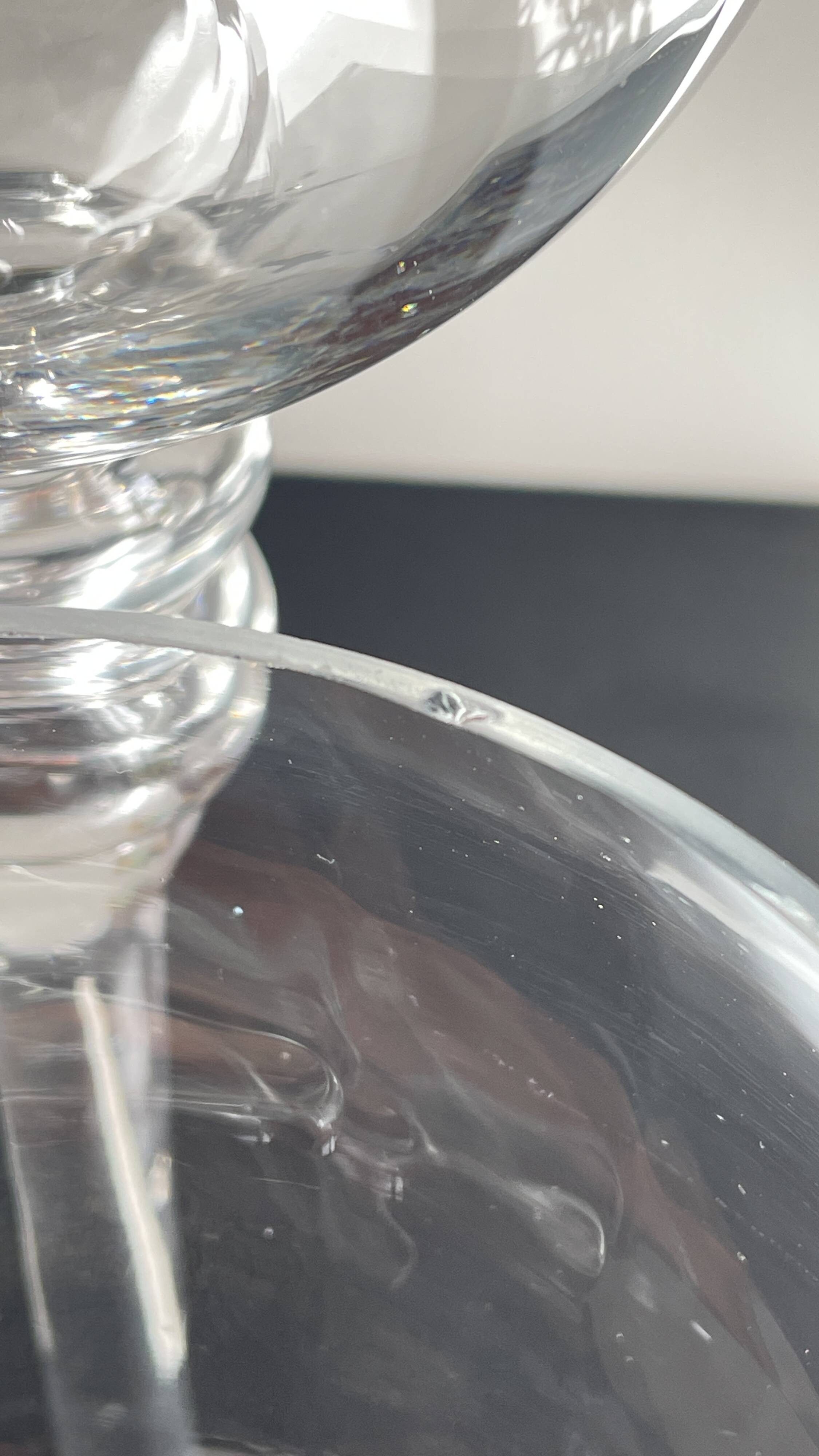 Duo of xl tealight holders in vintage crystal