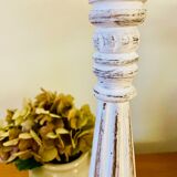 Wooden lamp foot patina white shabby