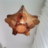 Vintage 1960s wooden hanging lamp