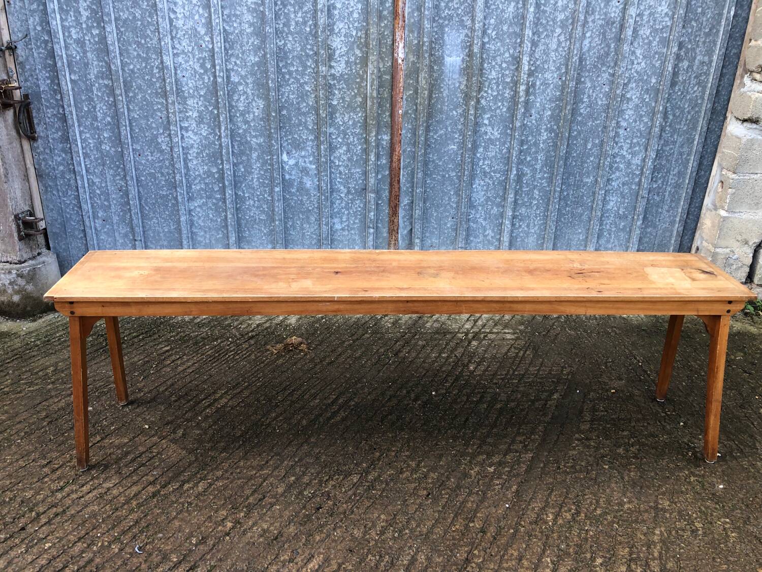 Table console vintage en hêtre massif