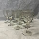 Set of 10 old wine glasses