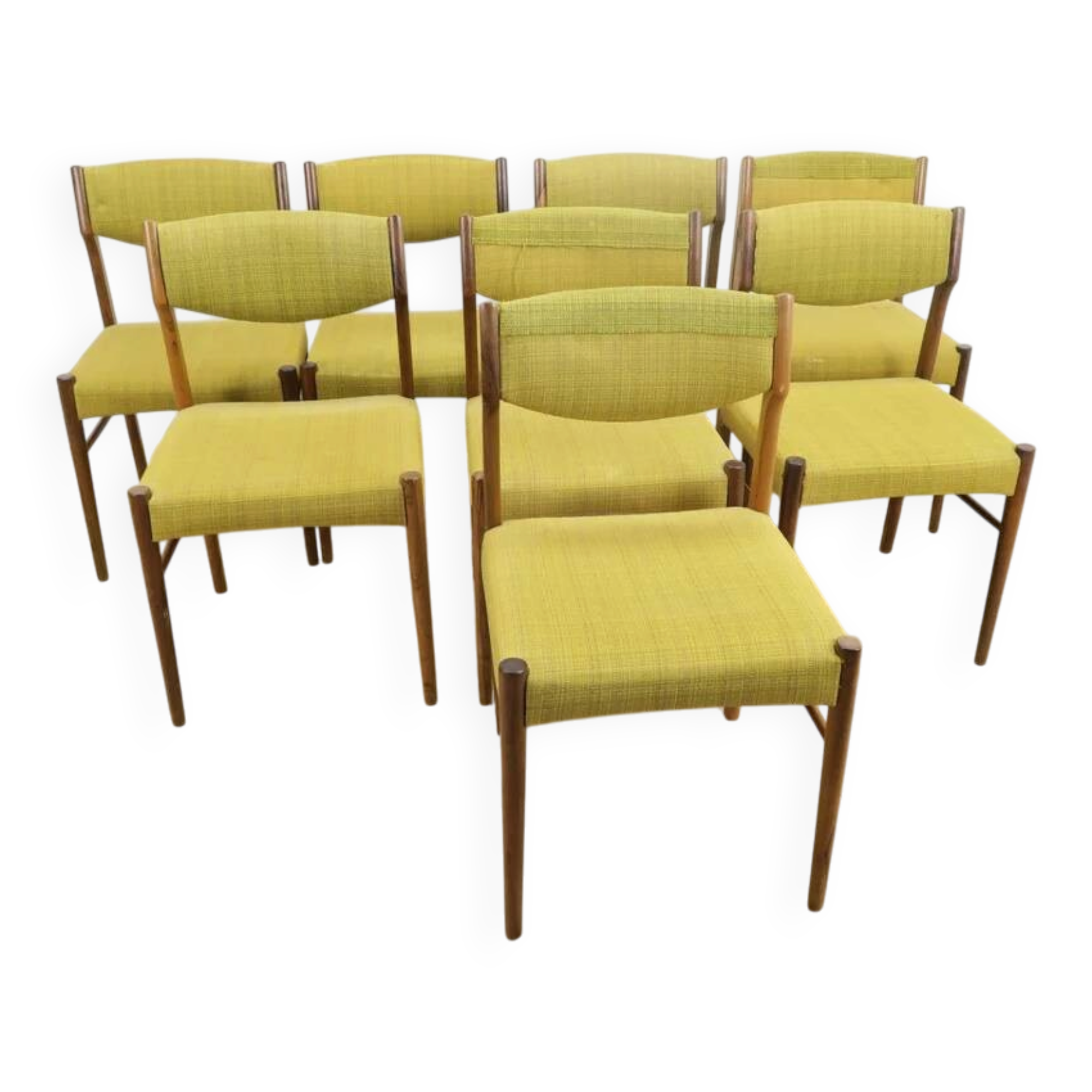 Ensemble de 8 chaises en palissandre, années 1960