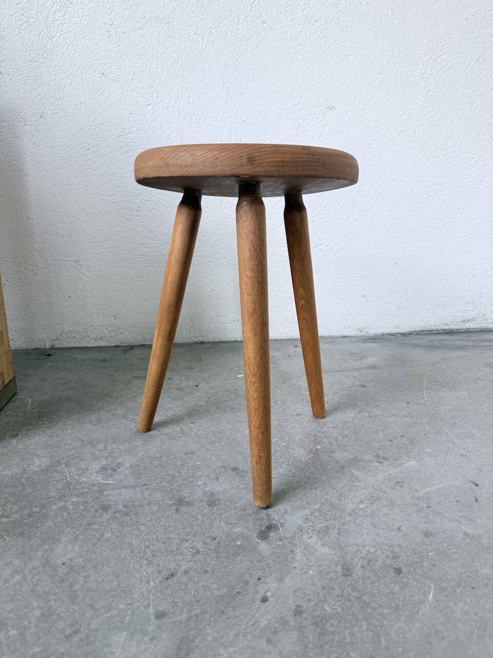 Golden oak tripod stool