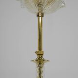 Glass and brass pendant, italy, 1970s