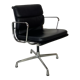 Eames black leather Soft Pad Group chair made by Vitra for Herman Miller