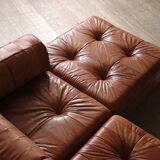 De Sede DS 88 Modular Sofa In Cognac Patchwork Leather, Switzerland 1970s