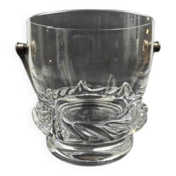 Seau à glaçons Daum France modèle Sorcy en cristal clair