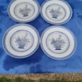 4 Chinese plates rice grain diam 25,5 cm