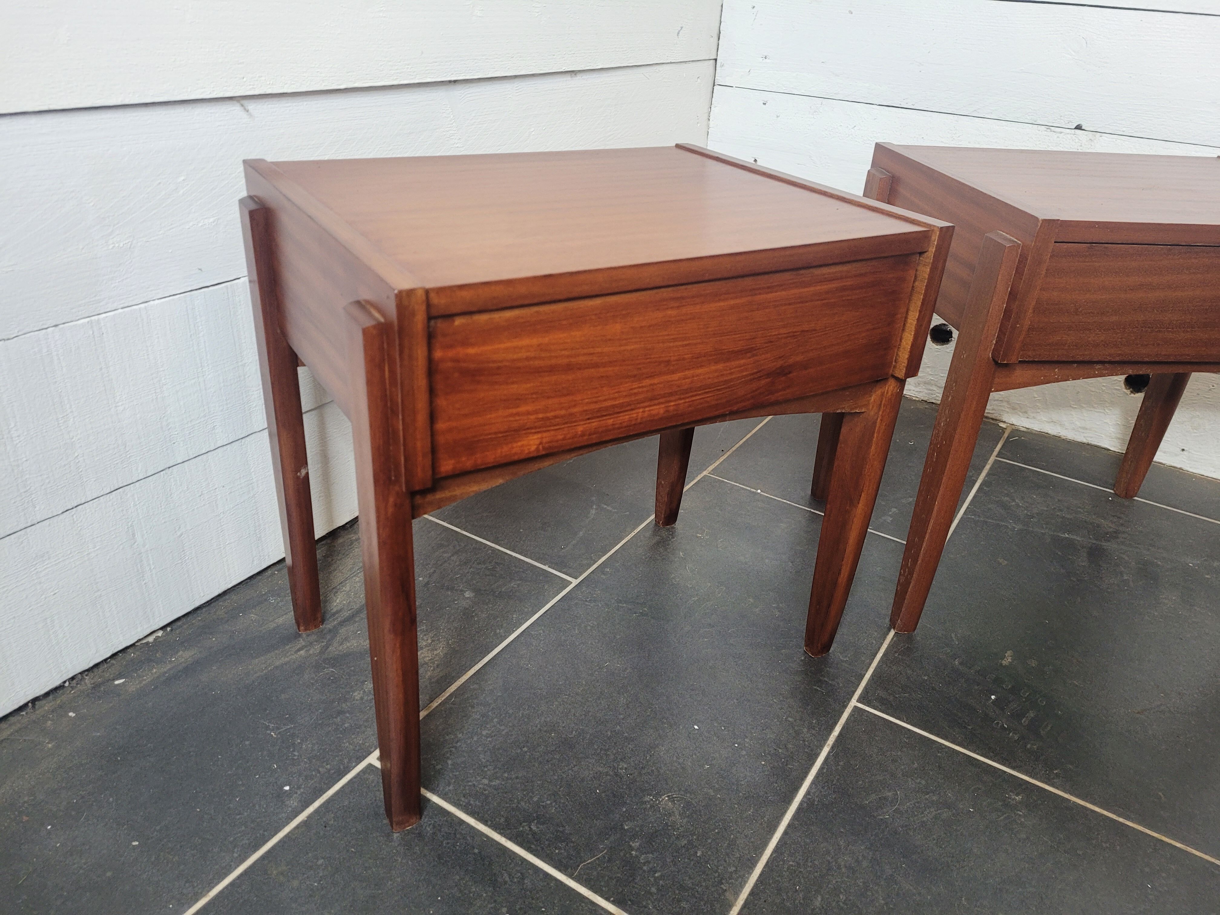 Pair of Scandinavian teak bedside tables from the 60s