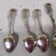 Lot de 6 cuilleres a moka cafe et 1 cuillère à sucre argent massif 800 - art déco rose