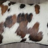 Cowhide and wood stool
