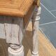 Antique drawer table with a patina.