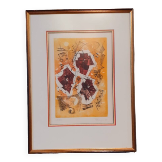 Alfred Steinmetzer (1918-2007), abstract composition, signed and dated etching