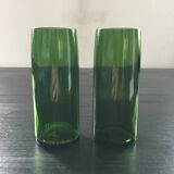 Paire de soliflores vert bouteille