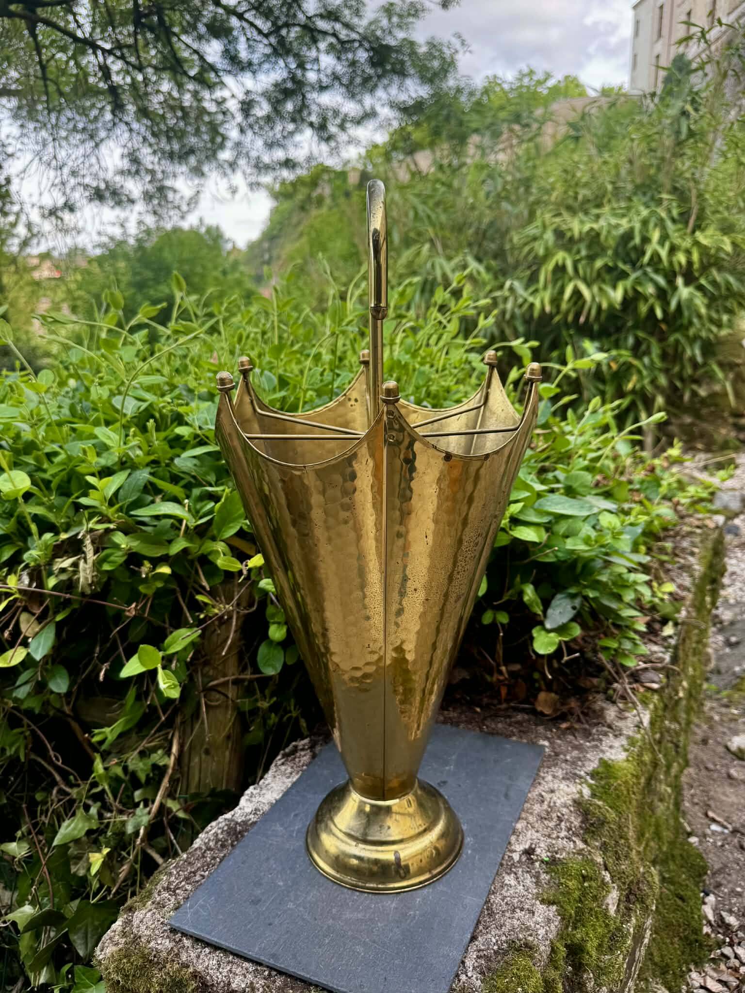 1960s vintage brass umbrella stand