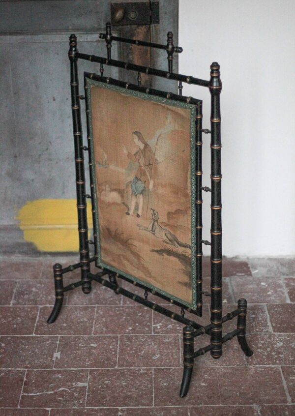 Pare-feu vintage, écran de cheminée Napoleon III style, grille protection