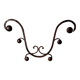 Wall coat rack, lyre shape, wrought iron, Art Deco style
