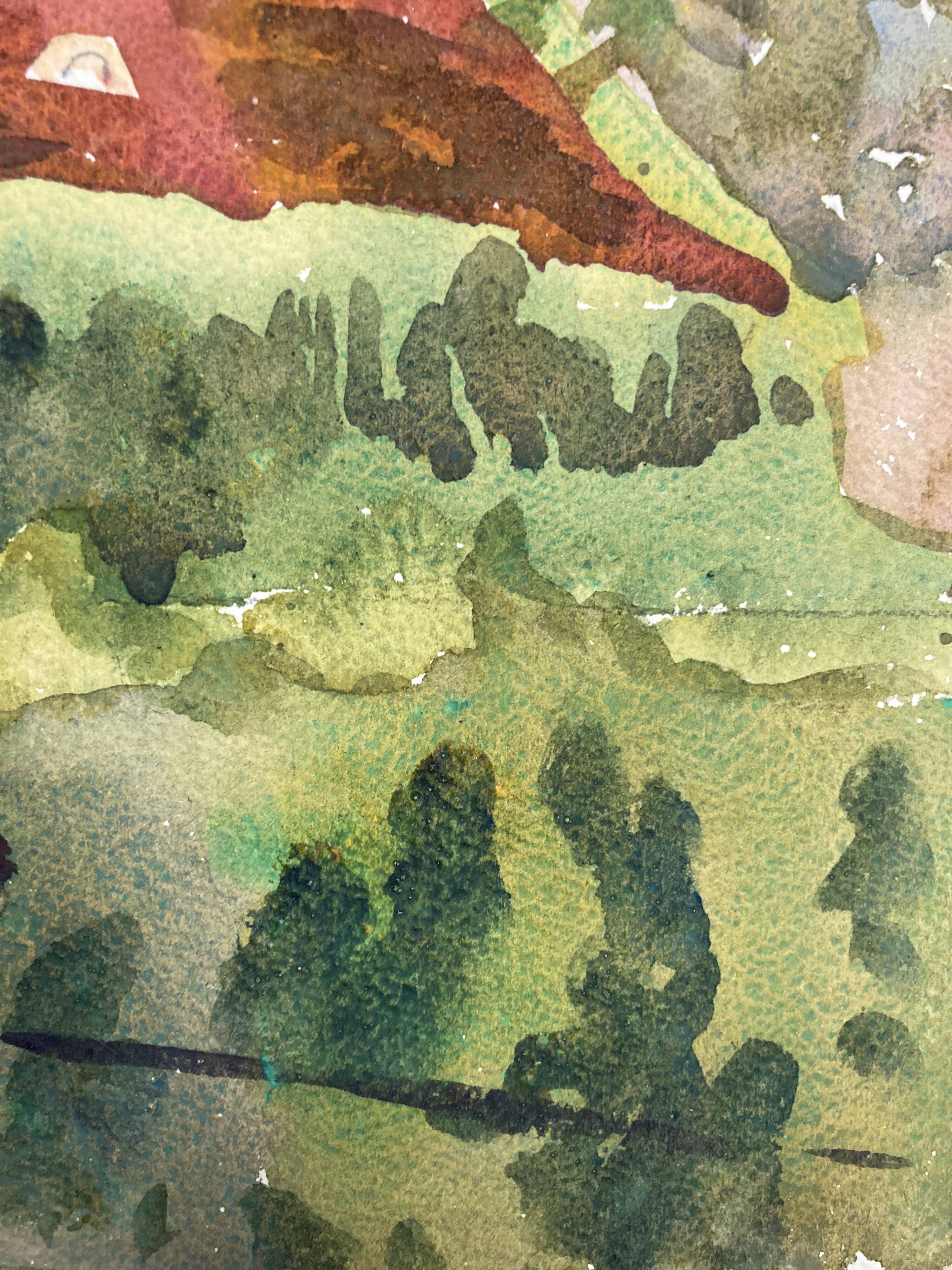 Watercolor Vintage Chateau