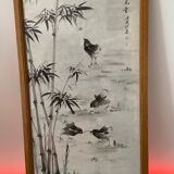 Painting made in Indian ink with a brush / Vintage 1979 brought back from China