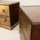 Aldo Frigerio Italian Walnut Burl and Gold-Laminated Brass Bagdad Nightstands