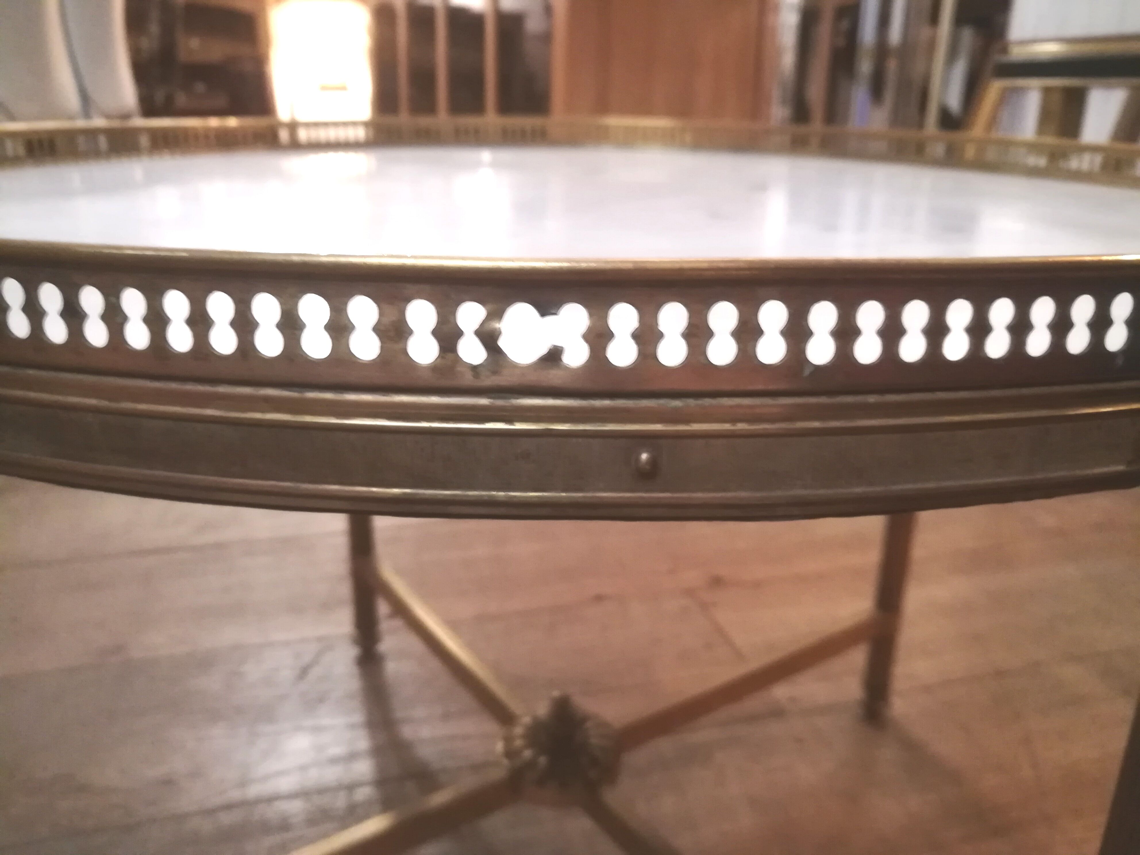 Jansen home coffee table in brass and marble