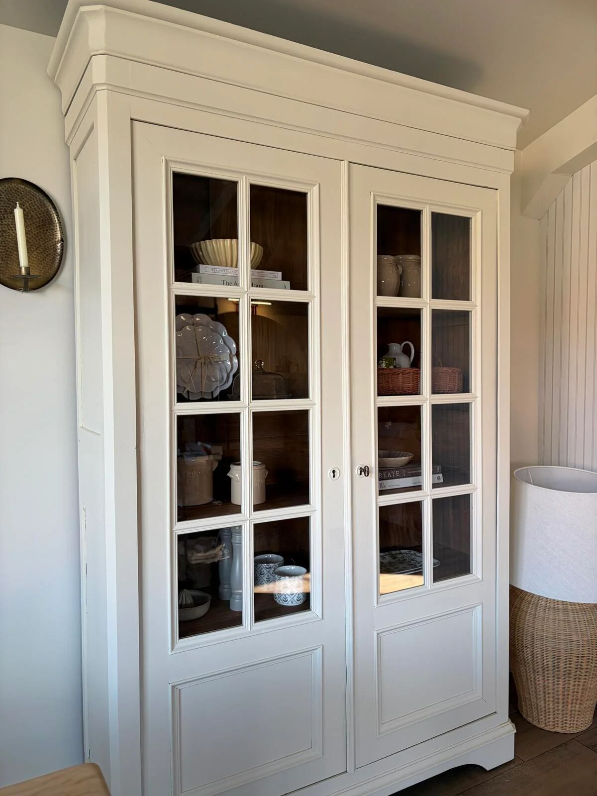 Oak and cherry display cabinet