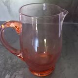 Vintage pink glass pitcher