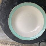 Hollow dish and saucière ceranord frsnce in semi white porcelain and vintage and collector's mint