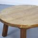Round Rustic Vintage Brutalist Coffee Table from Oak
