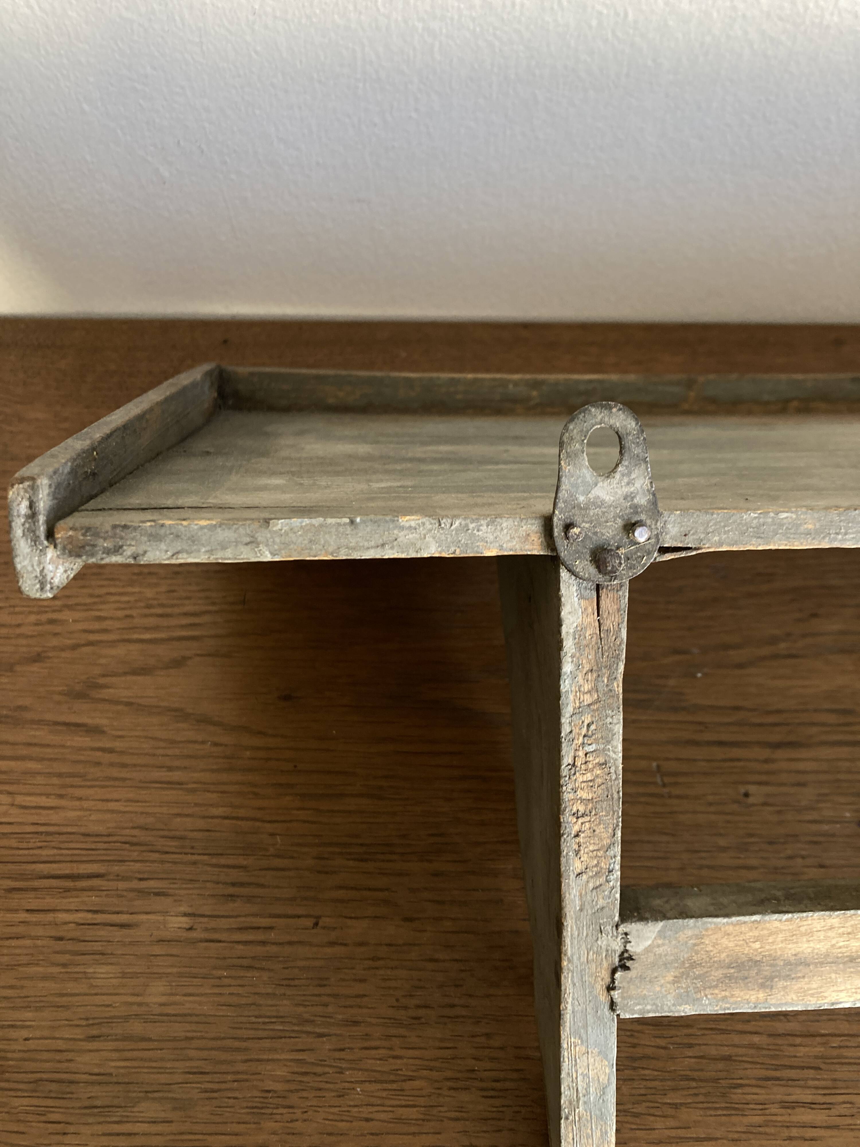 Hudson Farmhouse Folk Art Country Shelf Original Gray Patina