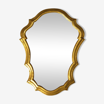 Golden wood mirror 43 x 32 cm