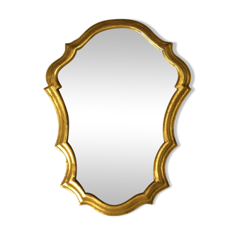Golden wood mirror 43 x 32 cm