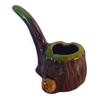 Vallauris style pipe-shaped ashtray