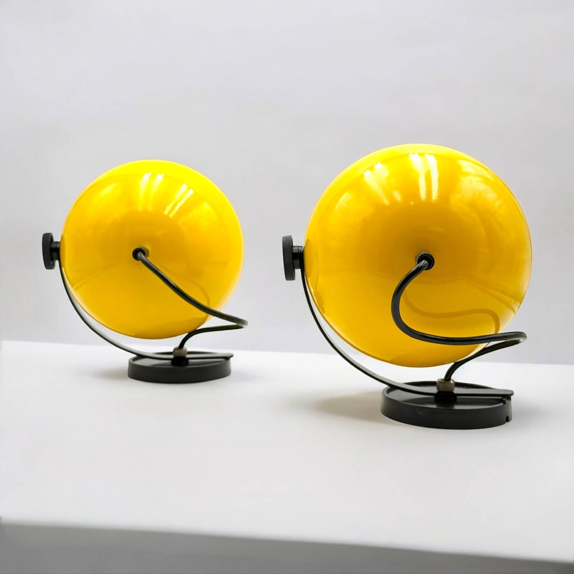 Pair of Yellow Wall Lamps by Emmedi, New Old Stock 1970s