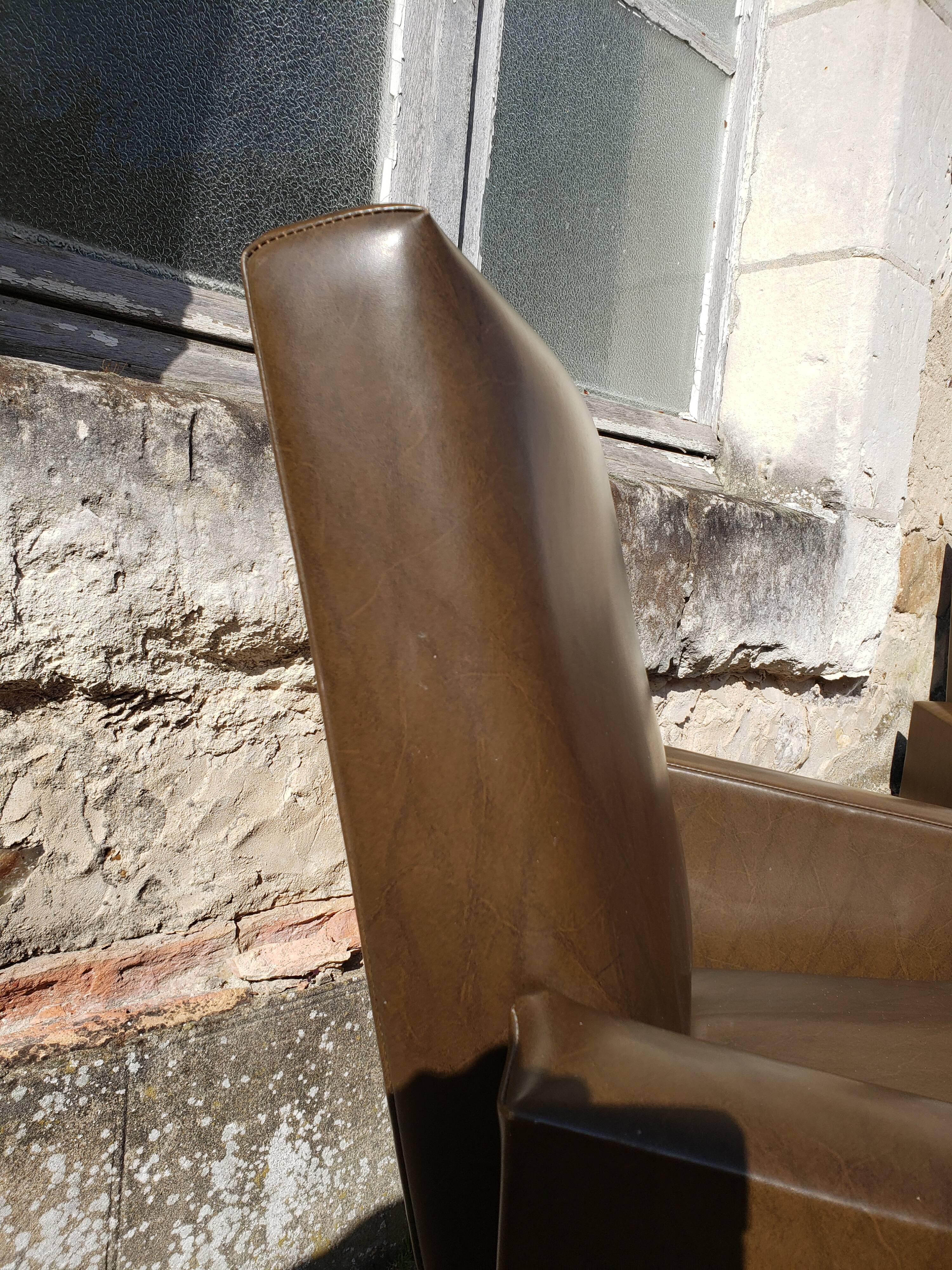 Vintage Scandinavian olive green armchairs
