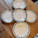 Set of 5 Terre de Fer plates 1900 Wilbur and St Amand