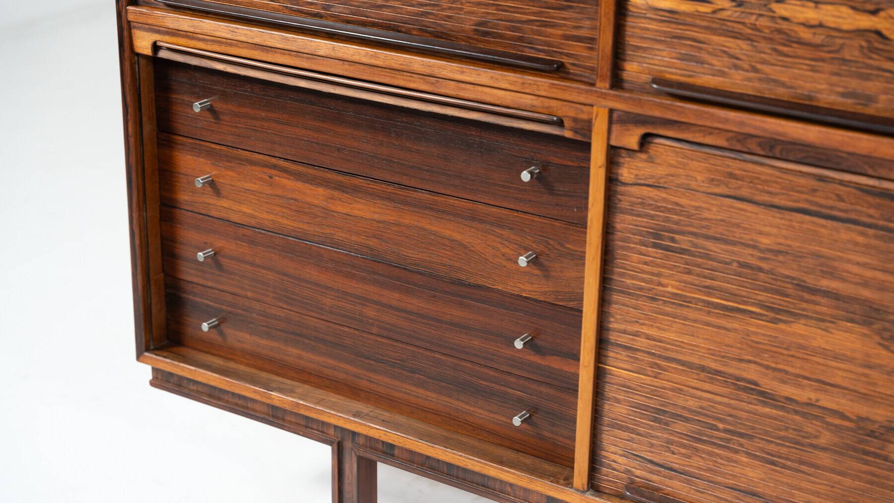 Mid-century modern storage furniture in the style of Gianfranco Frattini, Italy, 1960s.